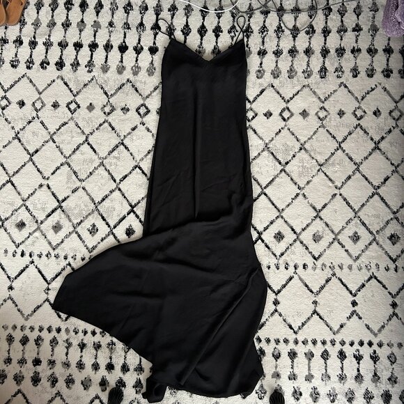 Asos Midi Black Slip Dress - Picture 1 of 2